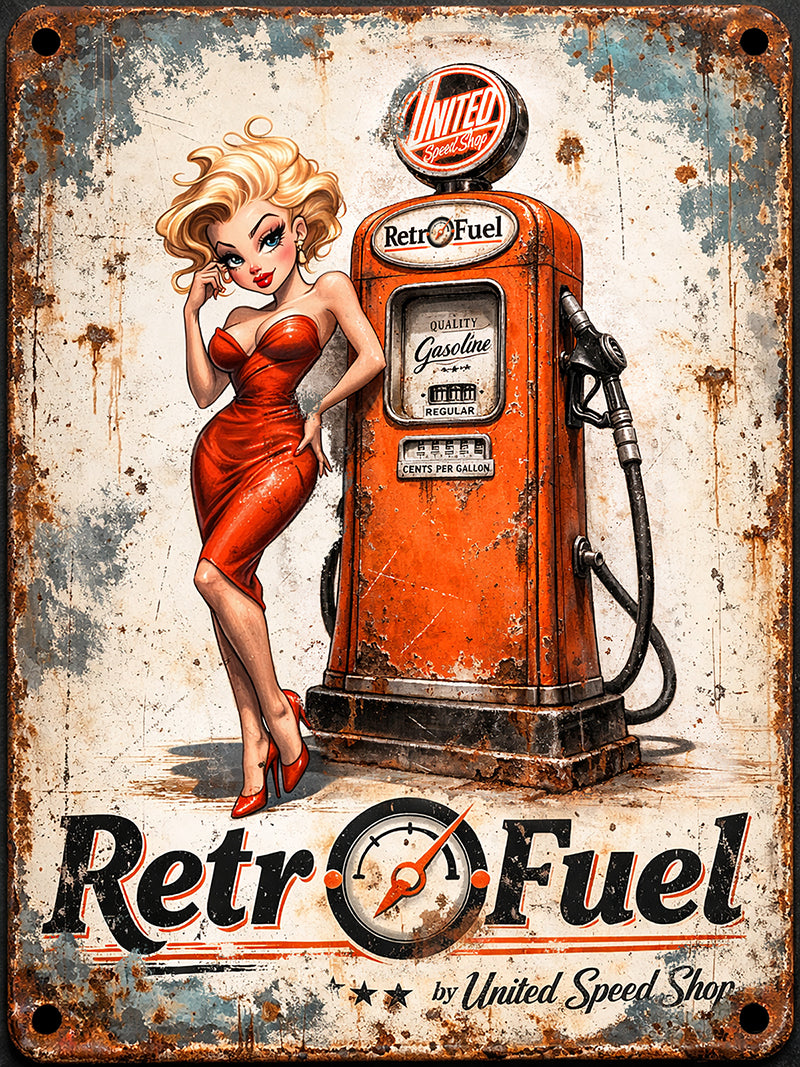 RetroFuel tin sign